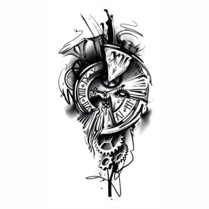 Eternal Time Chaos Clock Design Temporary Tattoo